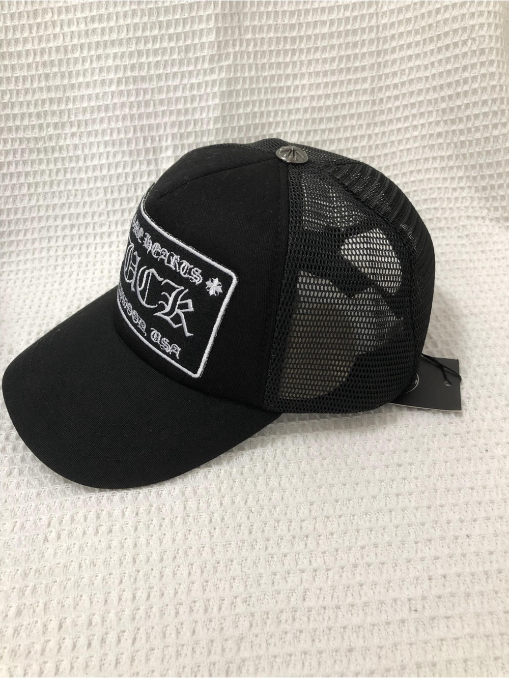 Chrome Hearts Black Trucker Hat White Embroidered Logo - Picture 5 of 12